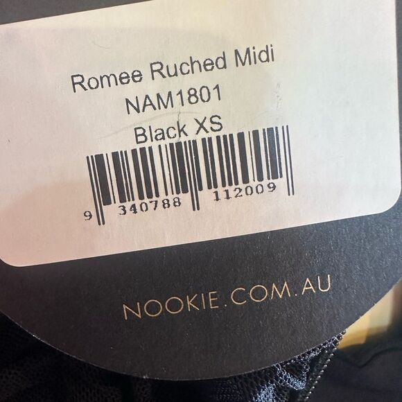 Nookie Romee Ruched Midi Dress in Black Size XS - Picture 6 of 7